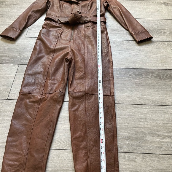 Brown leather jumpsuit Veronica Beard - Picture 4 of 14